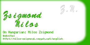 zsigmond milos business card